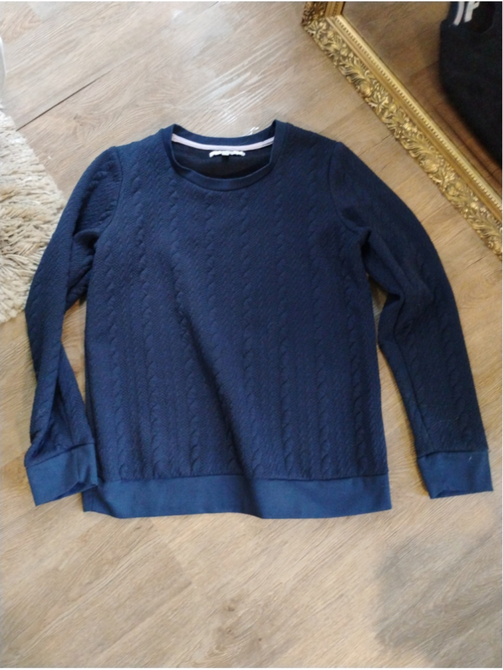 Women's Alfred Sung Navy Crew Neck Sweater Size M